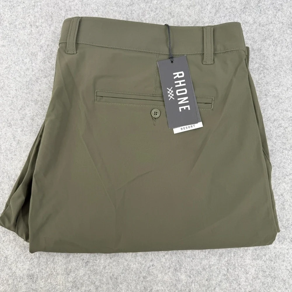 New Rhone Men's‎ Resort Slim Fit Pant 40 Green Stretch Quick Dry UPF 50+ 138$